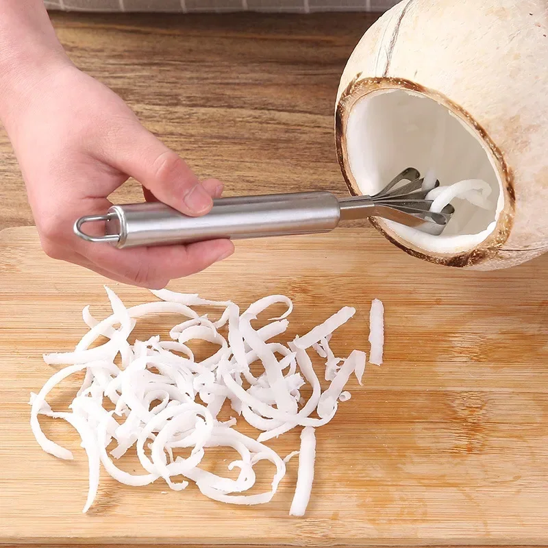 1pc Stainless Steel Coconut Meat Grater Fish Clean Scale Planer Hanging Seafood Fruit Tool Multifunction Kitchen Accessories