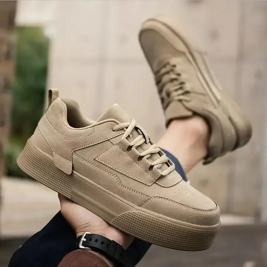 

Autumn Men's Suede Casual Sneakers - Stylish Low-Top Lace-Up Shoes for Daily Wear & Street Fashion