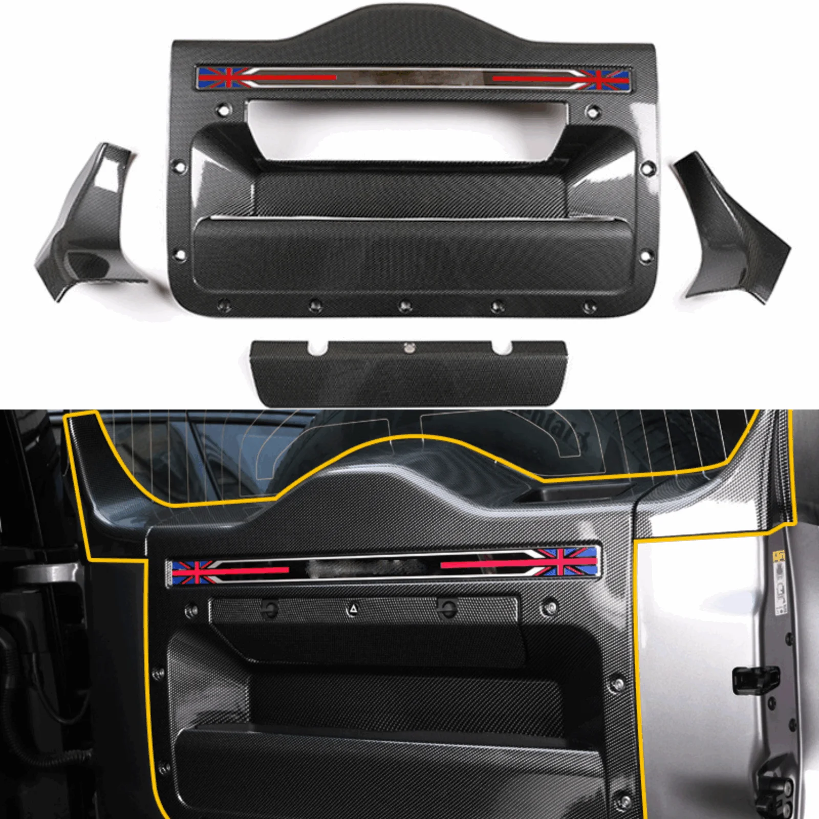 Carbon Fiber Tailgate Anti-kick Decorative For Land Rover Defender 110 2020-2023