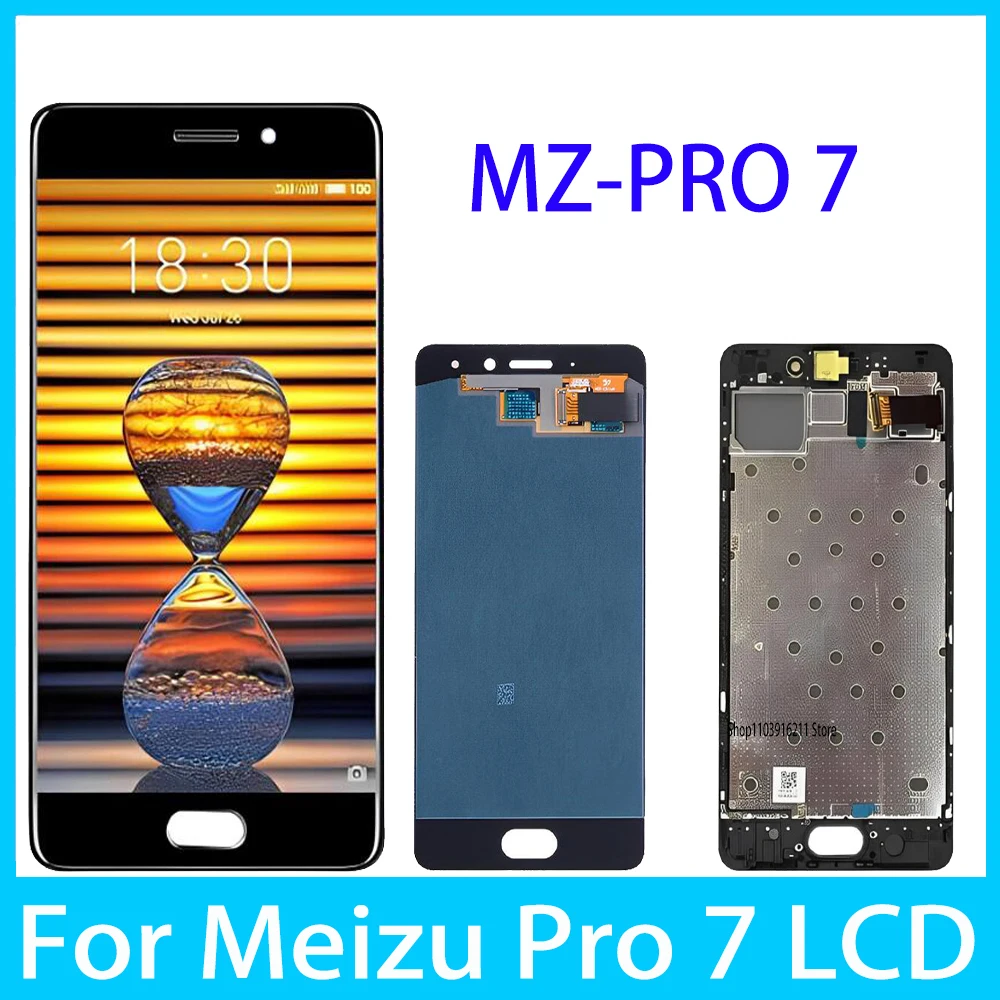 Оригинальный AMOLED 5,2 'для Meizu Pro 7, ЖК-дисплей, сенсорный экран с рамкой, дигитайзер, запасные части для Meizu MZ-PRO 7, ЖК-дисплей