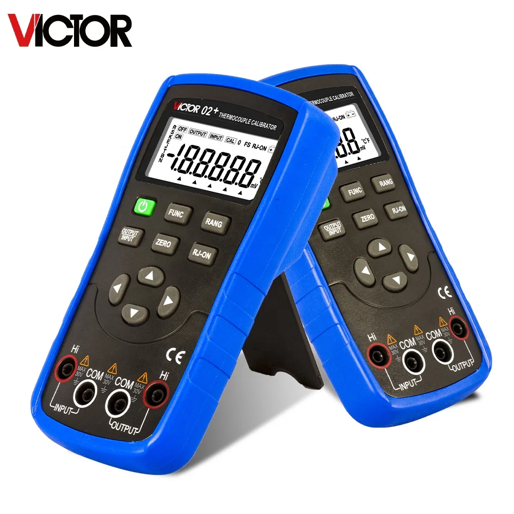 VICTOR 02+ Thermocouple Calibrator Imput And Output Source 8 Types Of Thermocouple Measurement (R/S/K/E/J/T/B/N)