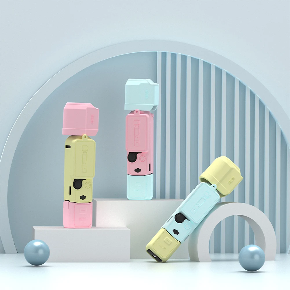 Silicone Cover for DJI Osmo Pocket 3 Handle Soft Sleeve Skin Lens Cap Anti-Scratch Protective Cover Anti-bump Protective Shell