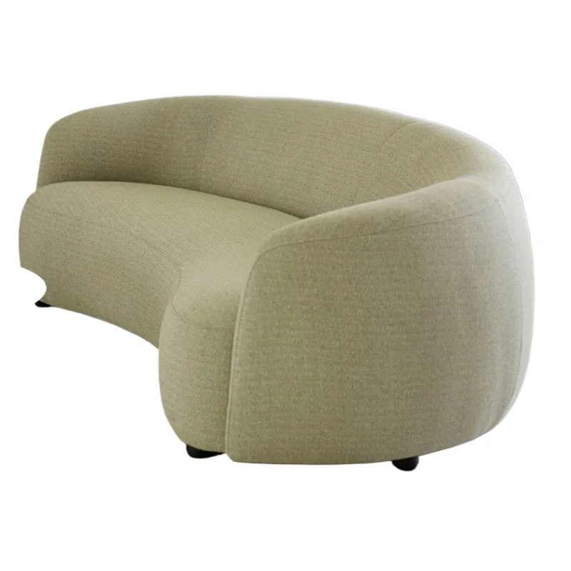 Curved single sofa Modern simple small apartment light luxury lamb wool sofa