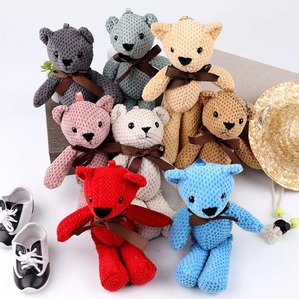 Cute Style Soft Stuffed Pineapple Bear Creative Design Mini Size Stuffed Bear Keychain Super Cute Pendant Children Gift