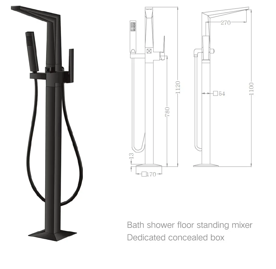 

CUPC Approved Bathroom Floor Standing Tap, Brass Body Floor Mounted Freestanding Faucet, Stand Free Bathtub Mixer