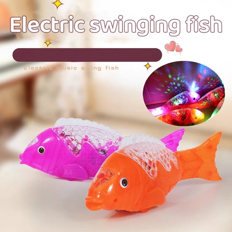 

Plastic Fish Toy Flash Free Fish Swimming Fish Swinging Fish Projection Fish Luminous Music Light Dropshipping Fulfillment