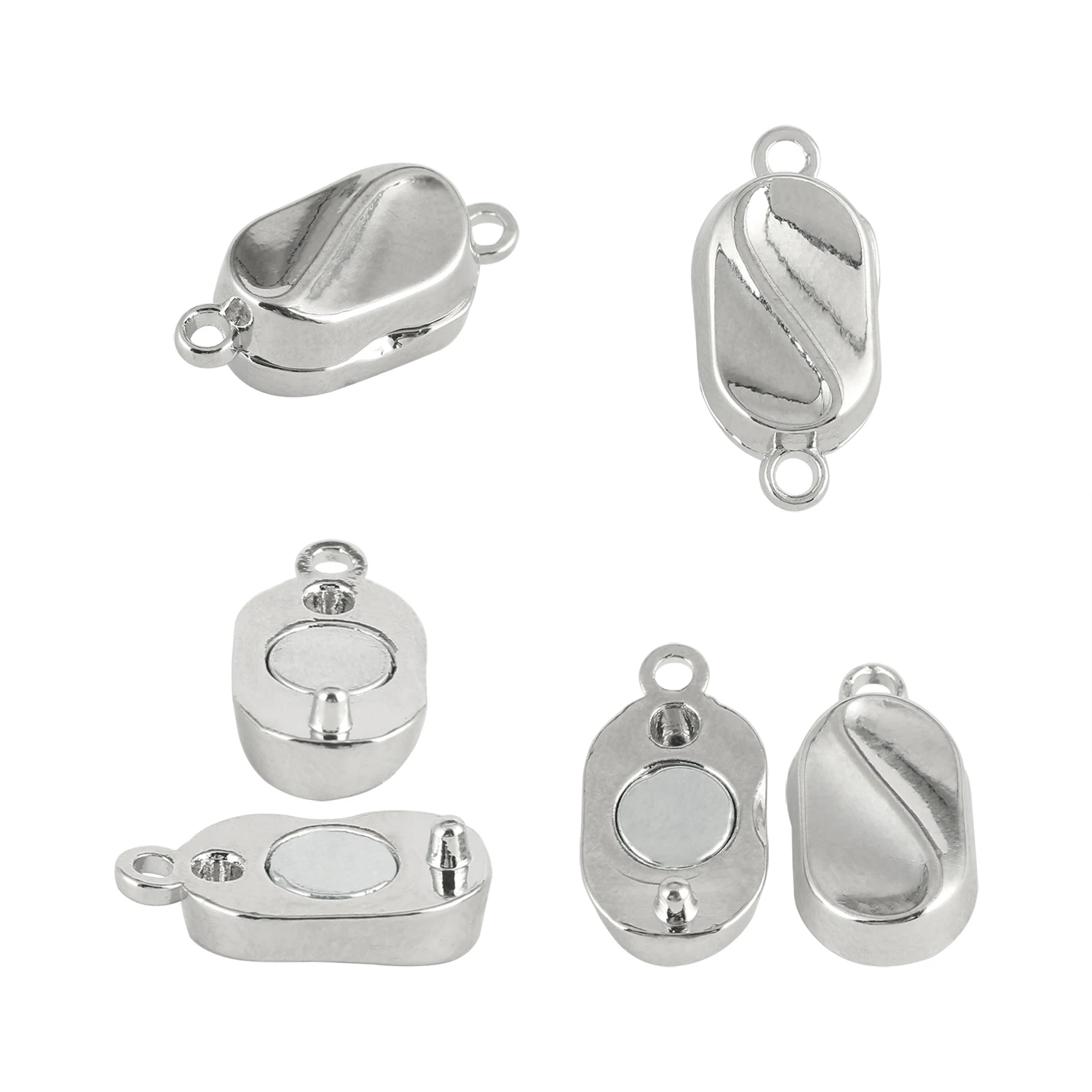 High Quality Stainless Steel Strong Magnetic Clasp for DIY Leather Cord Beaded Bracelet Necklace Jewelry Making Buckle Connector