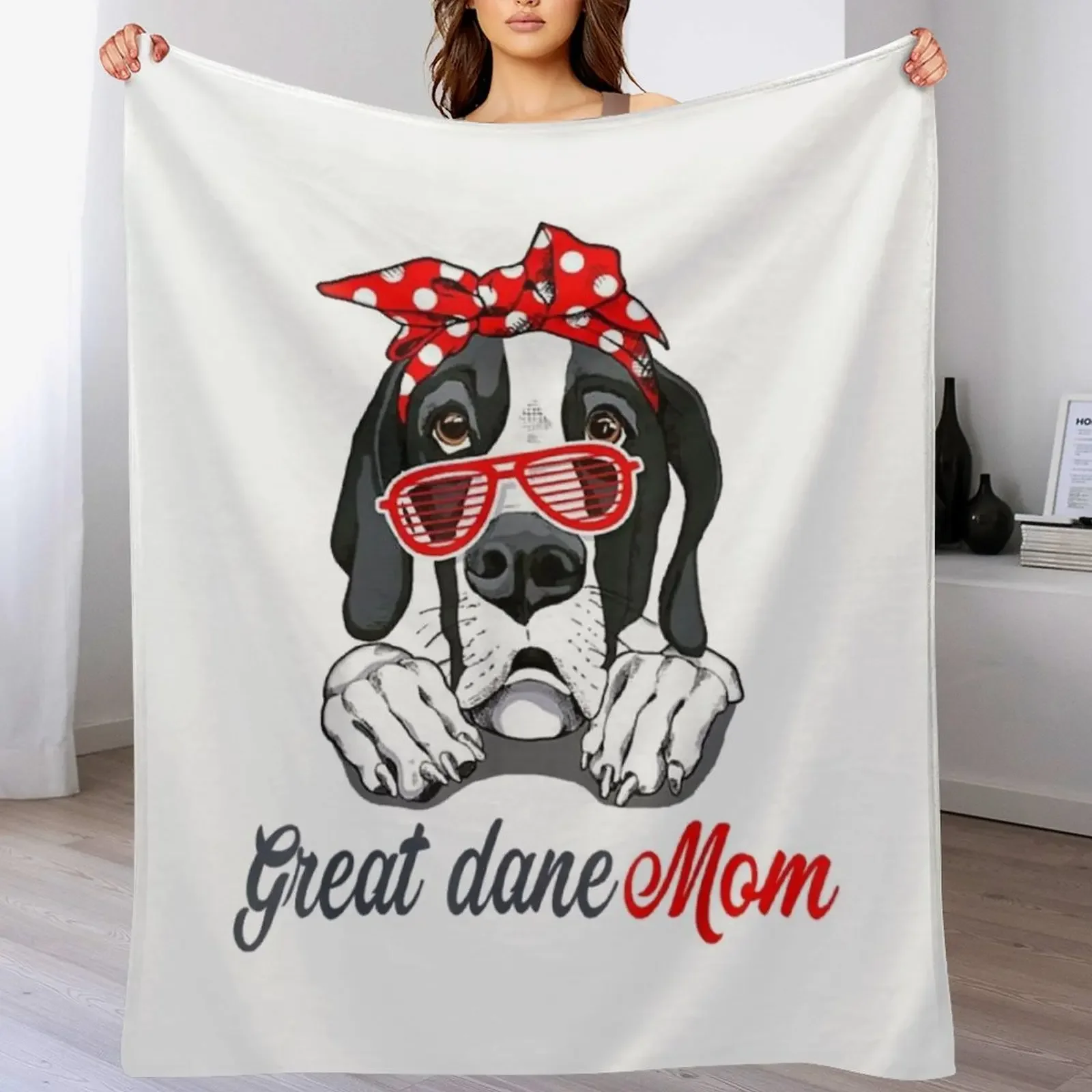 Great Dane Mom Great Dane Dog Throw Blanket Air Conditioner Soft Blanket for Office Home