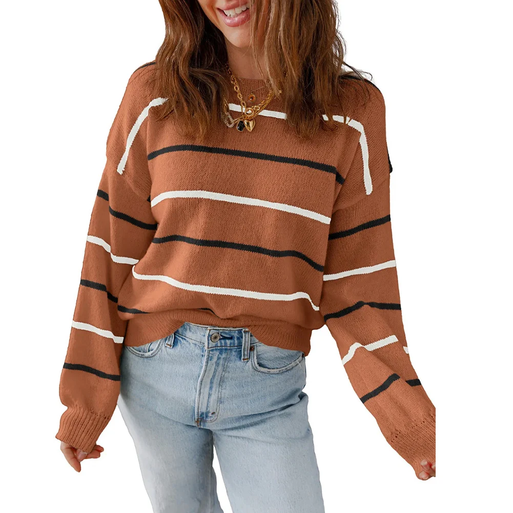 

Women\\'s Long Sleeve Loose Pullover Sweater for Casual Daily Outfits Suitable for All Seasons and Various Occasions
