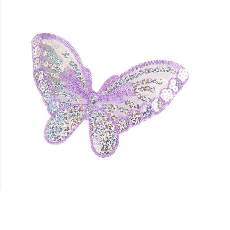 5 PCS Sequin Butterfly Cloth Stickers Decorative Handmade Doll Accessories Clothes Stickers DIY Clothing Decorative Accessories