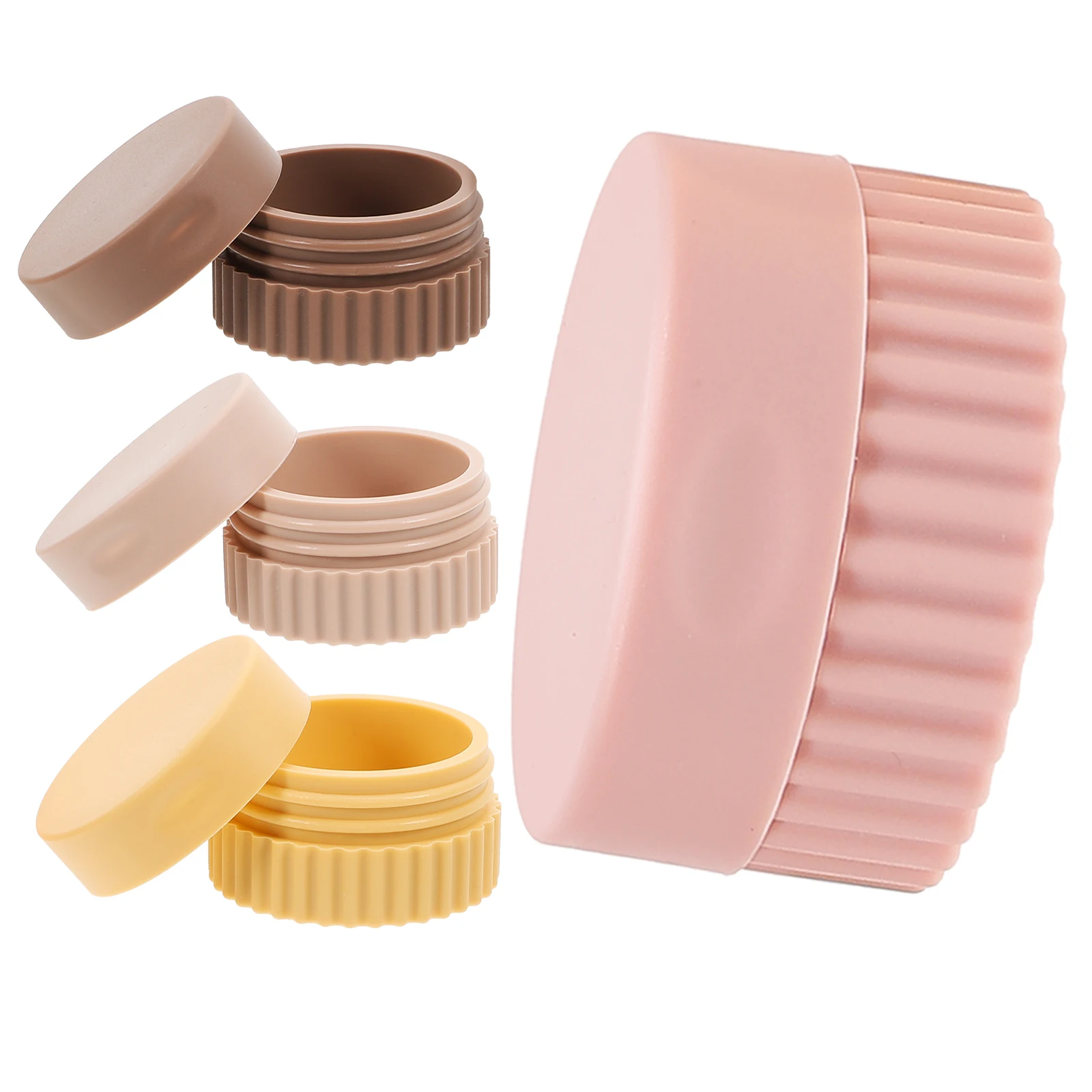 

4pcs Silicone Travel Containers 100Ml Small Jars For Cosmetics Medicine Lotions Leakproof Portable Storage Compact Multipurpose