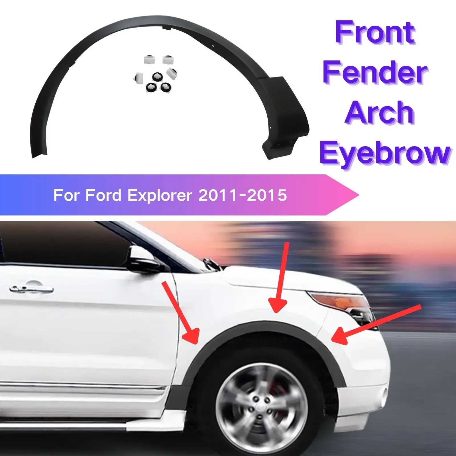 

Front Fender Arch Eyebrow For Ford Explorer 2011-2015 Molding Replacement Fit Left Right Trim Fender Flare Car Accessories