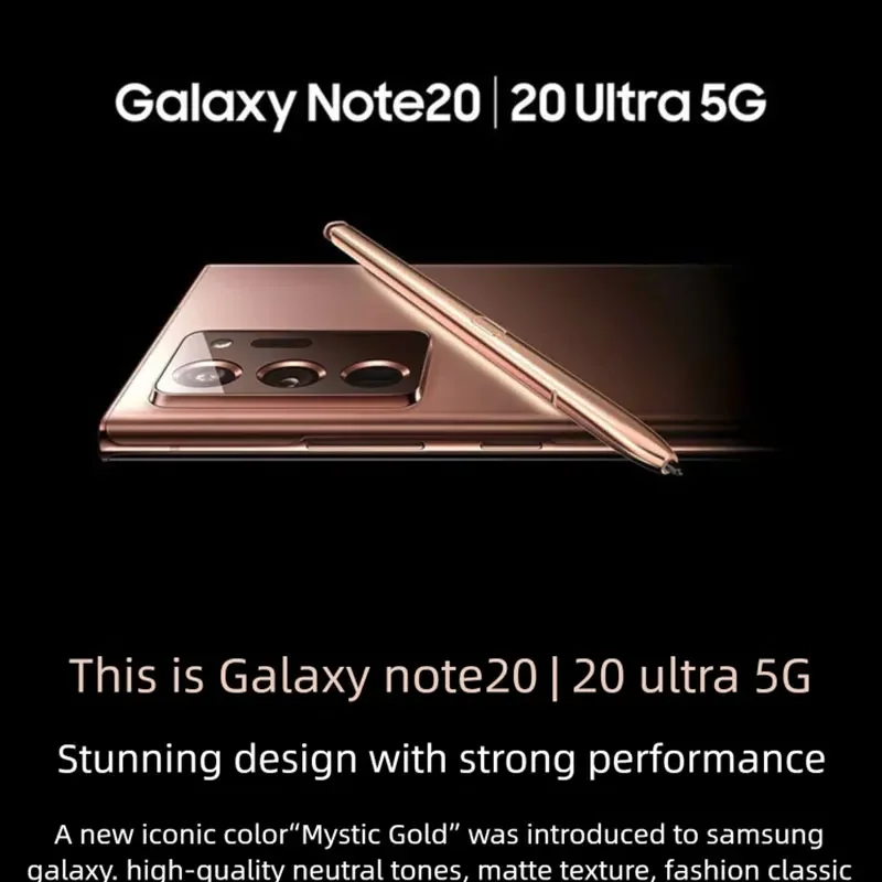 هاتف سامسونج نوت 20 الترا 5G N986U1 6.9 "الأصلي AMOLED 12GB + 256GB ثماني النواة سنابدراجون حالة ممتازة
