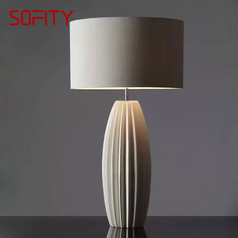 Kreatywne lampa stołowa LED do dekoracji lampka na biurko w stylu Nordic Bouffancy do sypialni w domu nowoczesna ceramika ściemniania