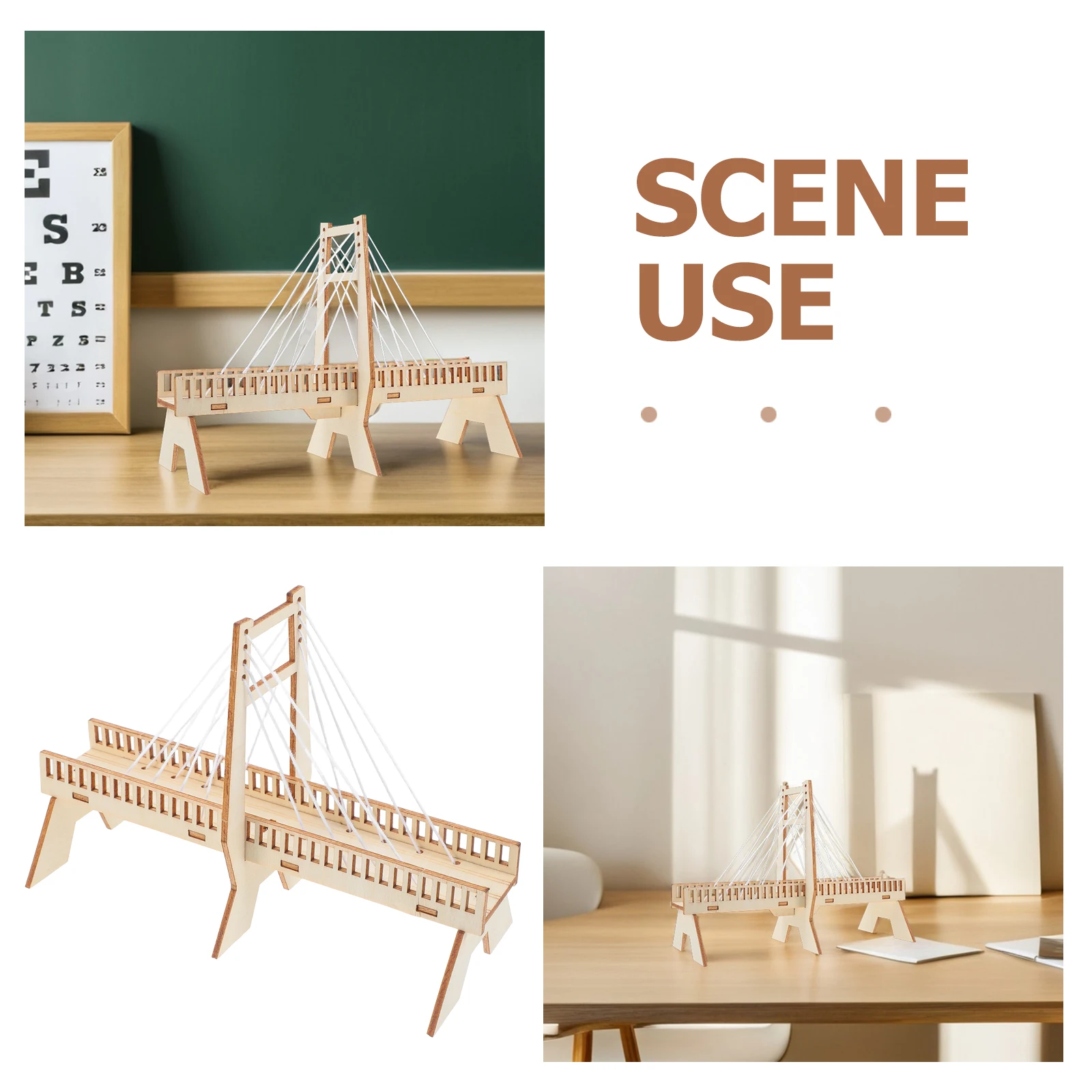 مجموعة مكونة من 6 مجموعات من أدوات بناء الجسر المعمارية الخشبية - ألغاز - تعلم الأطفال
