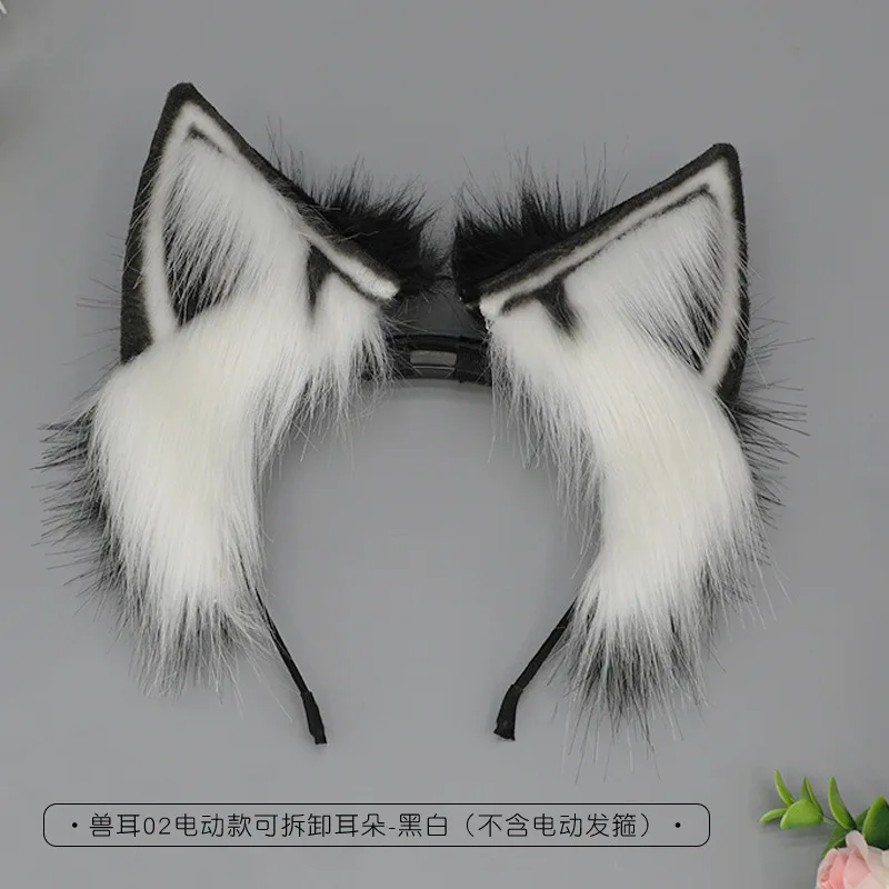 Rechargeable plush hair accessory Manzhan movable simulation fox headband detachable electric ear headband animal ear