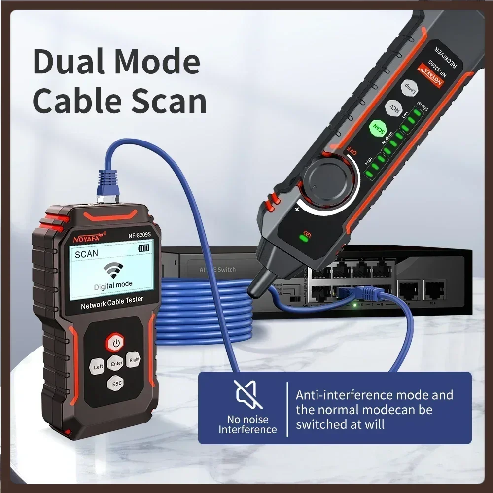 

High-Quality NOYAFA NF-8209S Network Cable Tracker Lan Measure Tester with LCD Display and Wiremap Testing Function