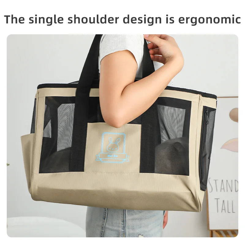 กระเป๋าใส่สัตว์เลี้ยงเหมาะสําหรับสุนัขและแมวตัวเล็ก มีหน้าต่างที่ระบายอากาศได้ดี และสามารถเปิดด้านข้างได้ สะดวกในการพกพา กระเป๋าสะพายข้าง และพกพาได้