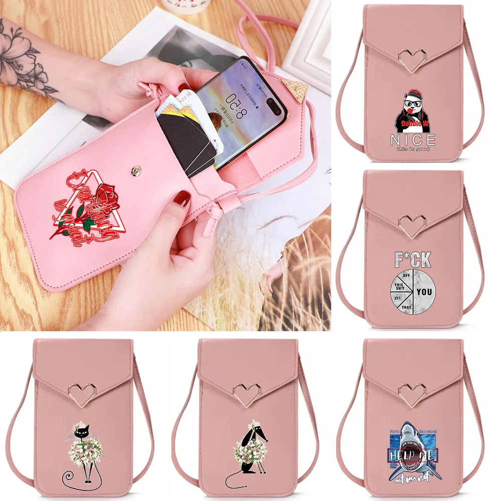 

Двухслойная сумка для телефона серии Color, универсальный прозрачный чехол для телефона с сенсорным экраном, сумка-кошелек для поездок и покупок, сумка через плечо