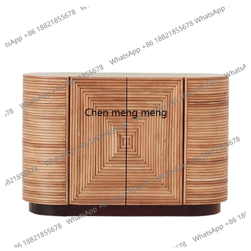 Log wind solid wood dining side cabinet household storage locker living room multi-functional locker