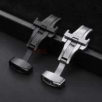 Boucles en acier inoxydable 12/14/16/18/20/22mm, boucle papillon, bouton mat, bracelets de montre, fermoir pour accessoires de bracelet en cuir de vache 5