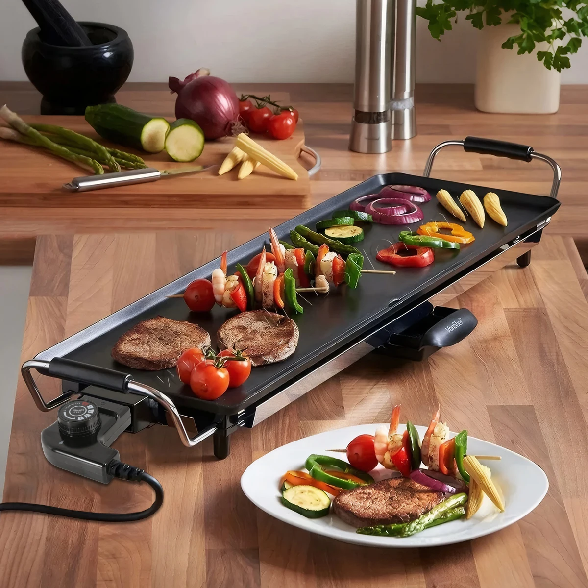 Cable de alimentación eléctrico para bandeja para hornear carne, cable de alimentación de temperatura ajustable estándar europeo, enchufe eléctrico para bandeja para hornear