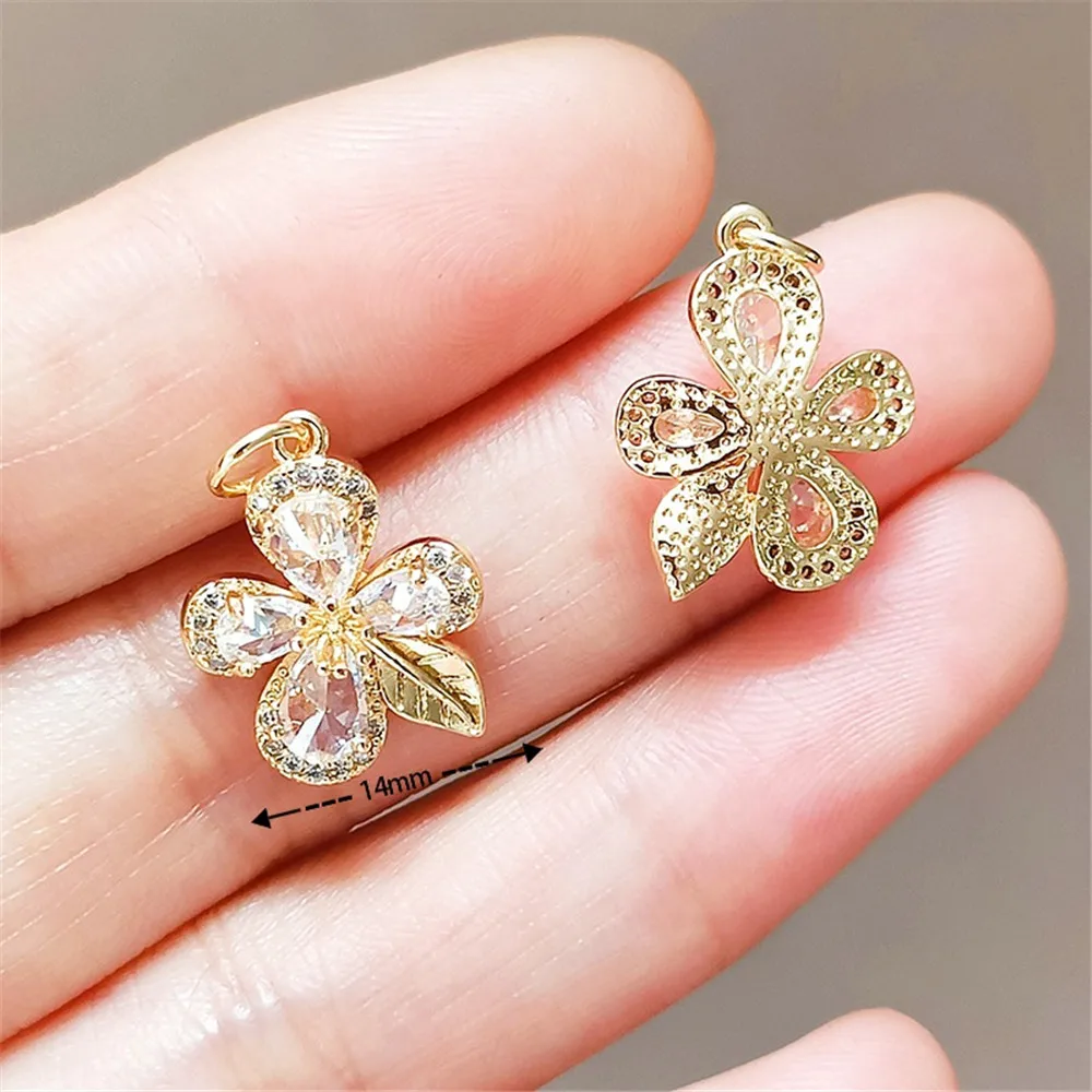 14K Gold-plated and Zirconium-inlaid Rose Rose Money Bag Pendant Diy Bracelet Necklace Handmade Jewelry Accessory view 5