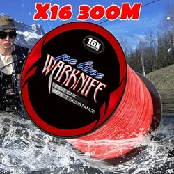 Warknife Power Fishing Wire 16Strands Braided Fish Line 300m 20LB-500LB Super Strong Japan Multifilament 10 Colors PE Braid Line