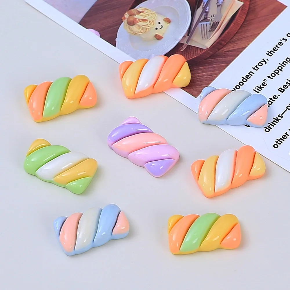 10pcs Colorful Candy Resin Flatback Cabochon For Hair Bows DIY Scrapbooking Crafts Phone Decoration Dollhouse Accessories