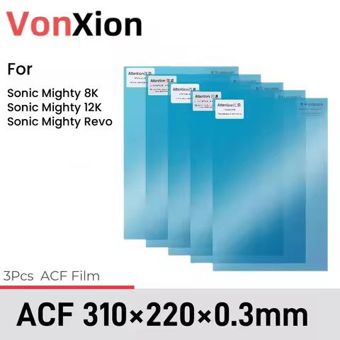 Vonxion 3Pcs ACF Release Film 310x220x0.3mm For Phrozen Sonic Mighty 8K 12 Revo LCD SLA DLP UV Resin3D Printer Parts Accessories