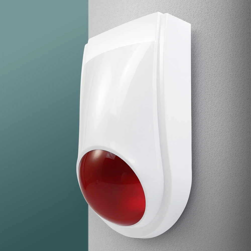 

Беспроводная сирена-флеш-сигнализатор для улицы и помещений с красной светодиодной подсветкой 120 дБ для системы сигнализации HOMSECUR GSM WIFI 4G