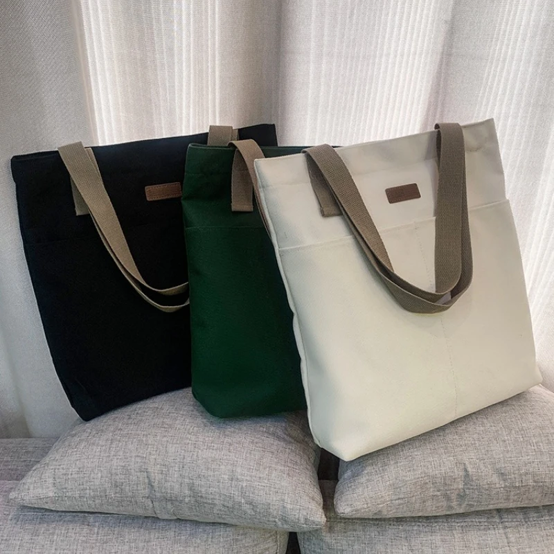 حقيبة ركاب من القماش ذات سعة كبيرة للنساء، حقيبة يد عملية متقدمة، حقيبة خيط خياطة نسائية مريحة