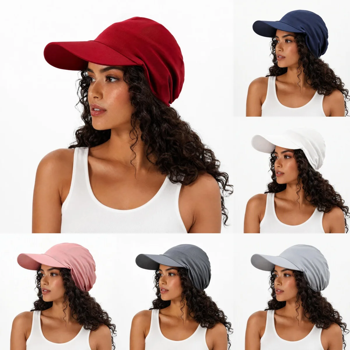 Women Soft Fabric Turban Brim Hat Visor Cap Multi Color Solid Head Wrap Hat Breathable Outdoor Headwear Turbante Mujer