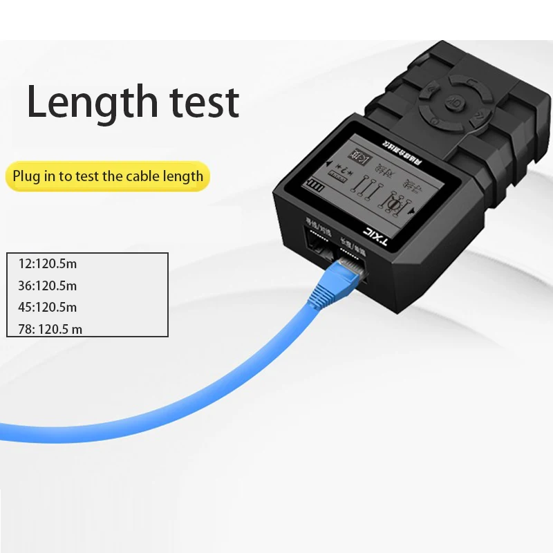 Testador de cabo de rede rj45 cabo rastreador medidor de fio tracer lcd digital linha de rede localizador fio poe verificador wiremap utp tester