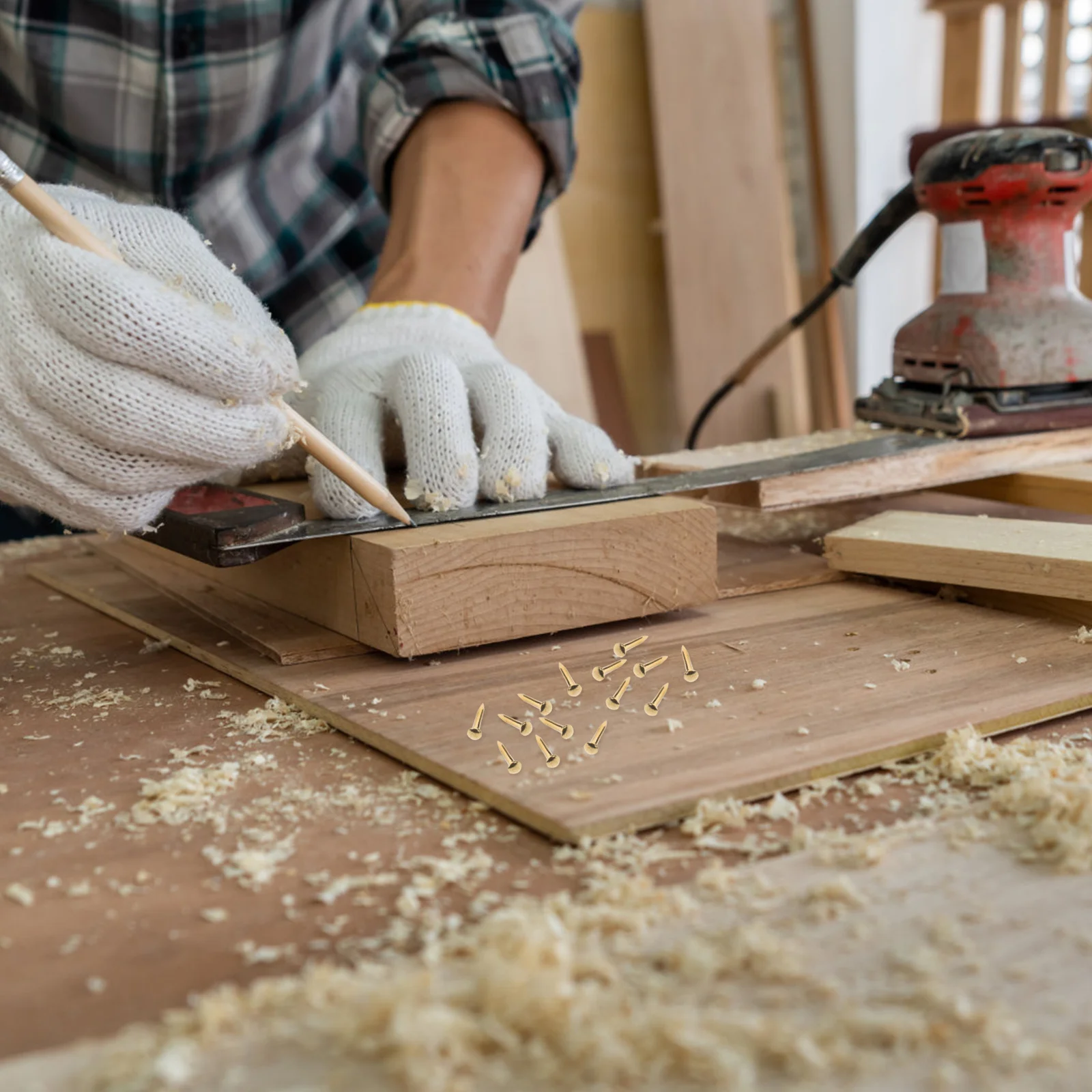 

200pcs Brass Round Head Mini Tacks For Furniture Furniture Accesories Hinges Decorative Crafts Wood Box Hardware Fasteners