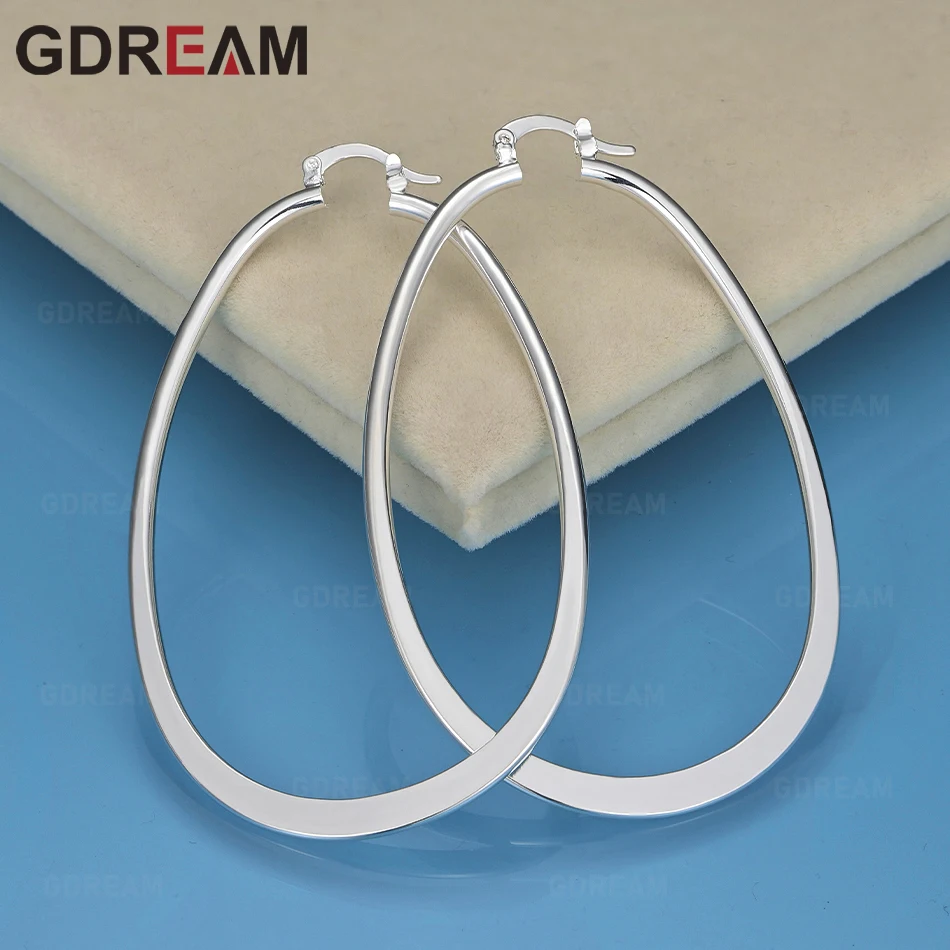 

GDREAM Стерлингового Серебра 925, овальные, сплющенные U-образные серьги, аксессуары, легкие роскошные нишевые женские подарочные украшения на День святого Валентина