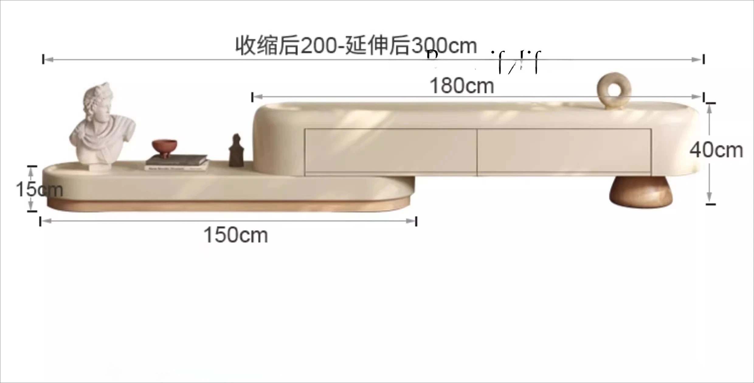AAHigh-end French Cream Wind Solid Wood Retractable TV Cabinet Floor To Wall Hidden Socket Living Room Floor Cabinet