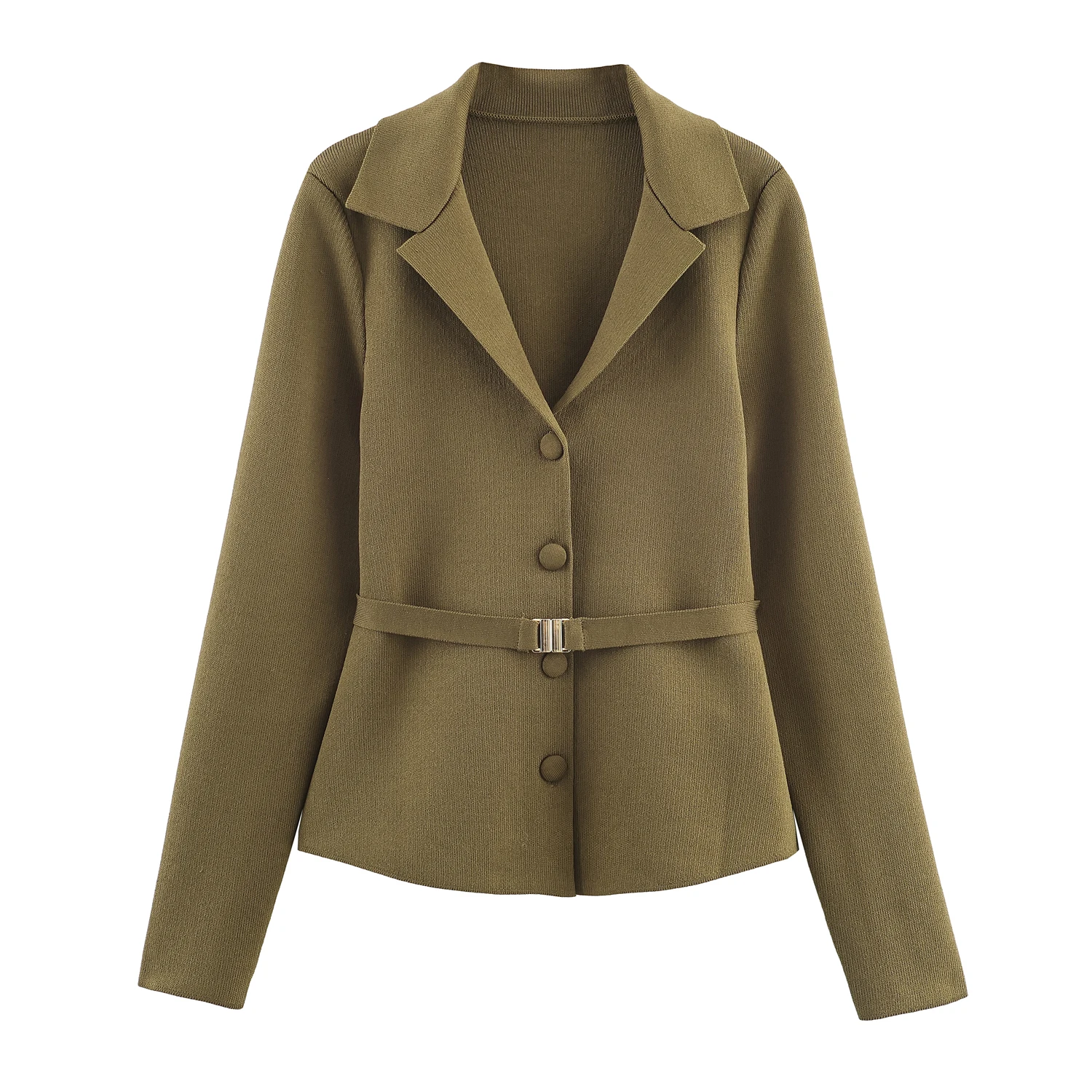 KONDALA Casual Chic Green Women Knit Suits Long Sleeve V Neck Slim Cardigans Sheath Split Midi Skirts Fashion 2025 Vintage Sets