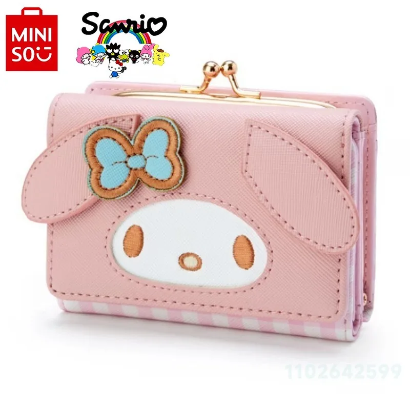 Miniso Sanrio New Women's Wallet Luxury Brand Fashion Mini Zero Wallet Cartoon 3D Multi Slot Wallet Card Bag Large Capacity