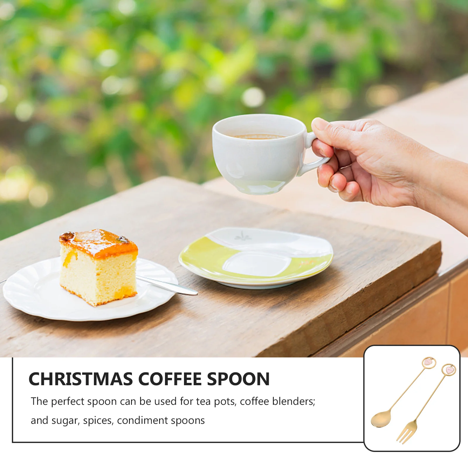 

6Pcs Stainless Steel Xmas Coffee Spoons Heart Pendant Design Mixing Stirring Spoons Christmas Gift Set Christmas Coffee Spoon