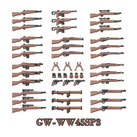 Andra världskrigets vapen Kar98K PPSh41 M1 gevär DIY vapen militär soldat figur Playmobil modell byggsten tegel barn barn present leksaker 10 best sales kar98k Lego-leksak - №2
