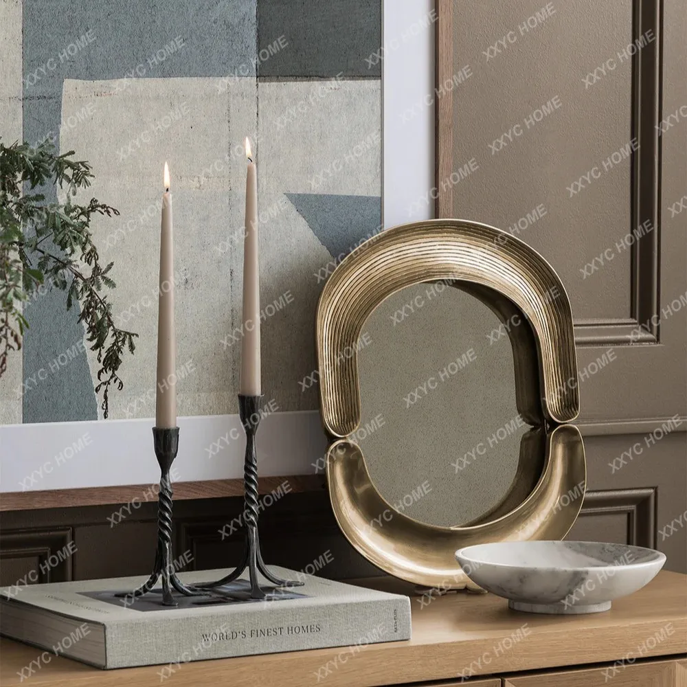 TT  oval art mirror high-end light luxury makeup mirror dressing mirror