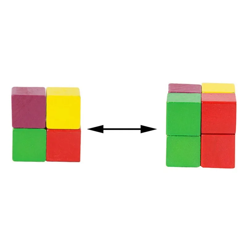 25/50Pcs Colorful Cubes Wooden Building Blocks Stacking Up Square Wood Toy Baby Shape Color Learning Toy for Children