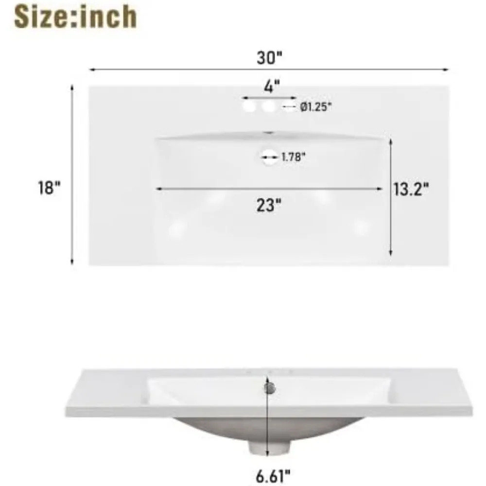 Organisateurs de salle de bain, 30 "HOVanity with Single Sink Chlorator, Under16:HOSink Cabinet with proximity wers and Tip Out proximity we