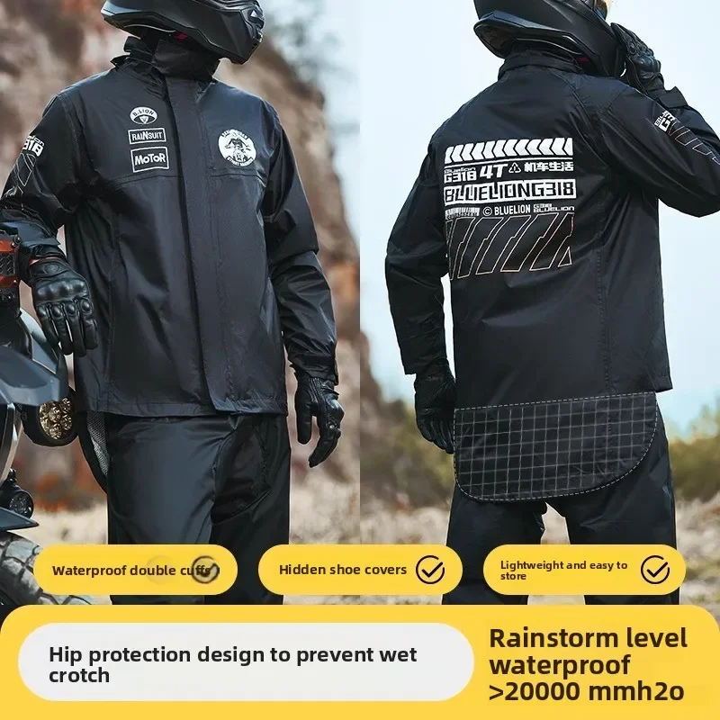 Good Motorcycle Raincoat Set Special for Riding Split Type Men's Full Body Rainstorm-proof Jacket Waterproof Raincoat