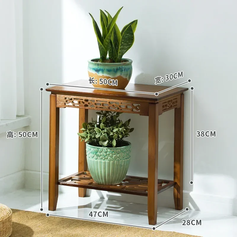 Flower Shelf Shelf Balcony Living Room Floor-to-ceiling Interior Simple Decoration Arrangement Succulent Multi-layer Bamboo
