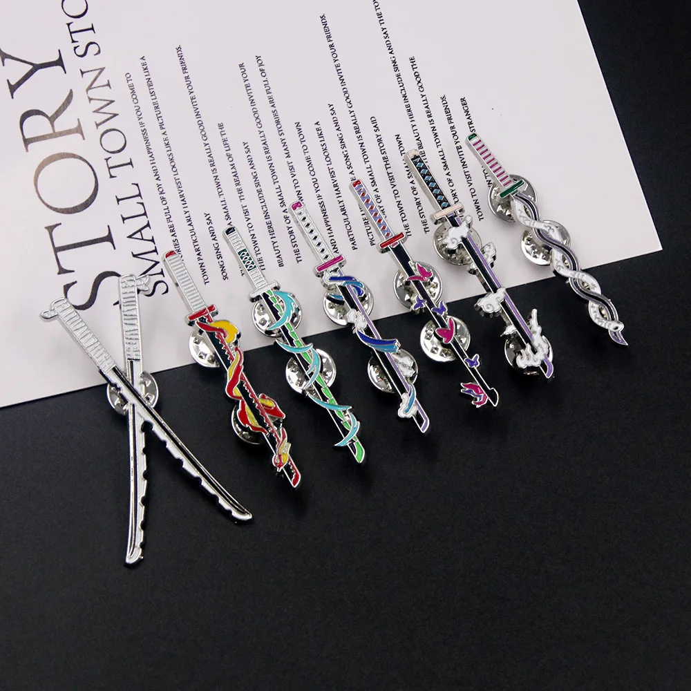 Anime Ghost Kill Team Sword Enamel Brooch Cute Metal Clothing Pin Backpack Badge Fashionable Jewelry Accessories Gift For Friend image 5