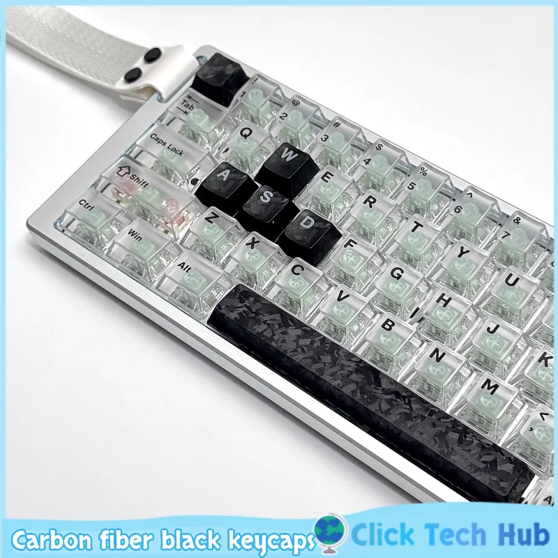 

Carbon Fiber Black Keycaps Space Keys Directional Keys 11pcs Personalized Themes Customized Mechanical Keyboards Keycaps Gifts