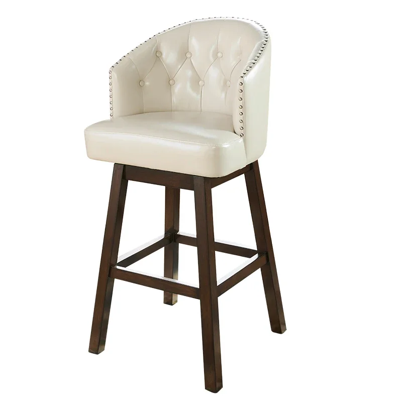 #High-End Luxury American-style Rustic High Chairs Sofa Bar Chairs Simple Modern Home Solid Wood High Bar Stool