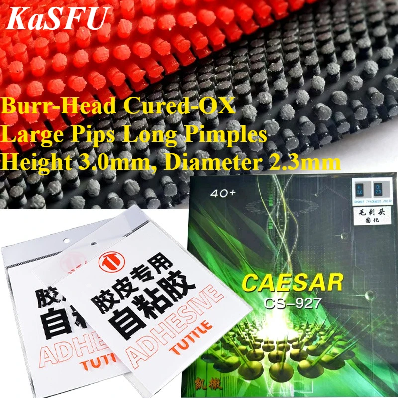 KaFSU Multi-Layer Cured OX Table Tennis Rubber Long Pimples Burr-Head Large Pips Height 3.0mm Anti-Arc Sinking & Unpredictable